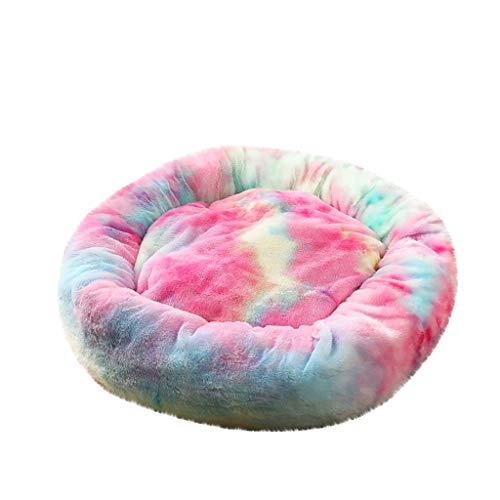 BoyYang Haustierbett Hundebett Katzenbett Rundes Plüsch Hundesofa Katzensofa Kissen in Doughnut-Form Hundekissen Hundekorb Hundehaus Warme Weiche Bequeme Hundehütte Hundekörbchen von BoyYang