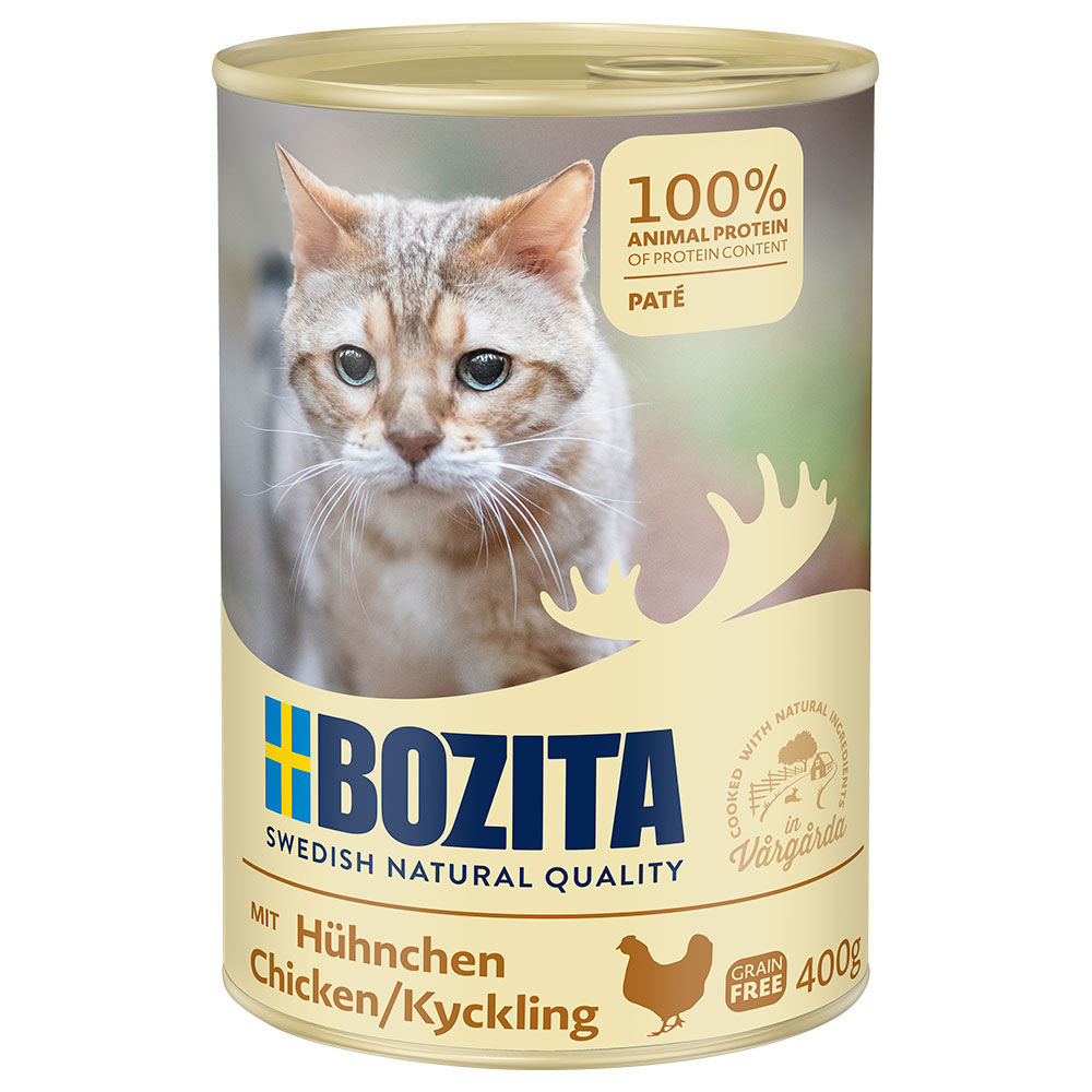 10 + 2 gratis! 12 x 400 g Bozita - Huhn Pate von Bozita