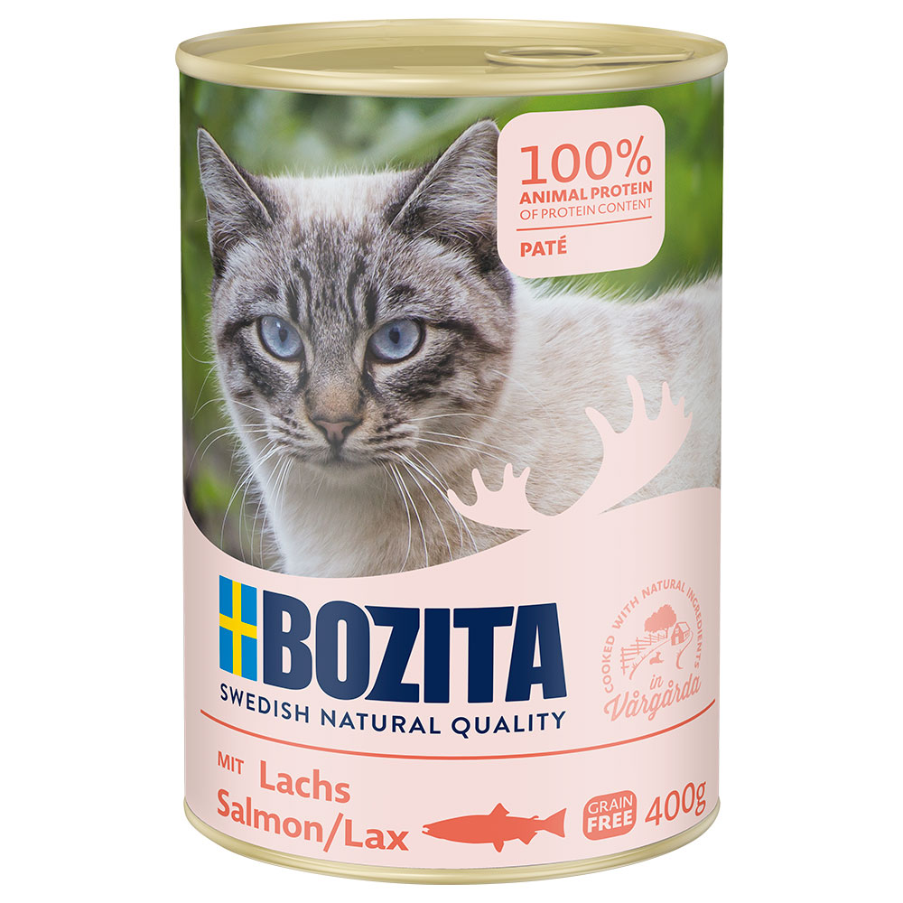 10 + 2 gratis! 12 x 400 g Bozita - Lachs Pate von Bozita