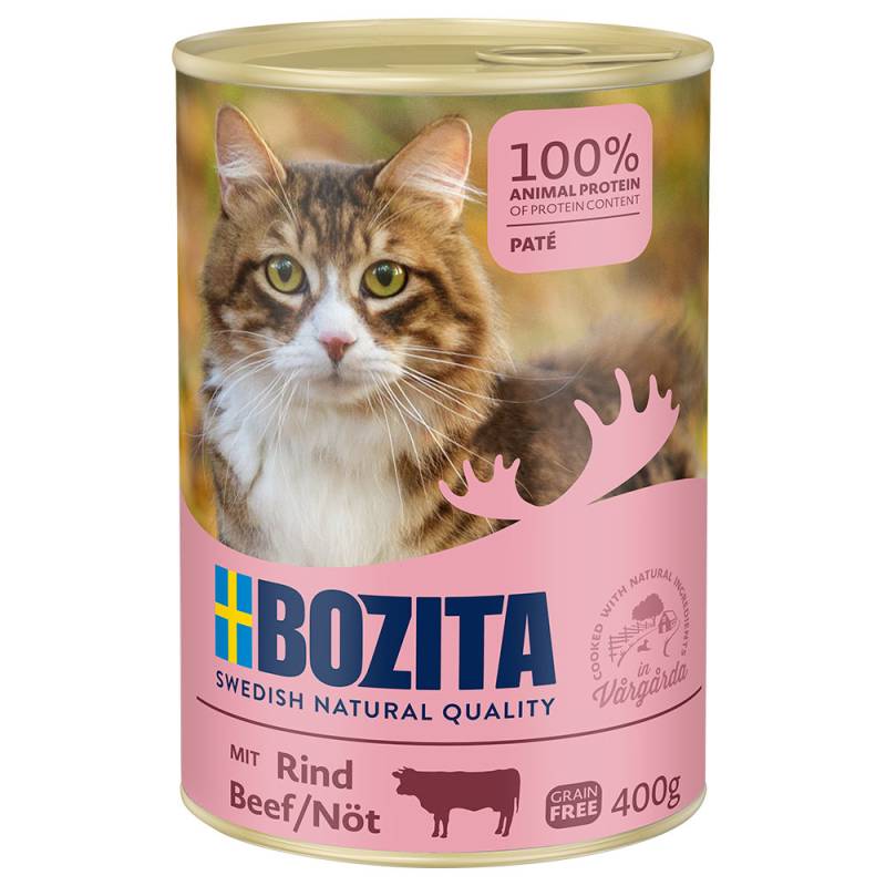 10 + 2 gratis! 12 x 400 g Bozita - Rind Pate von Bozita