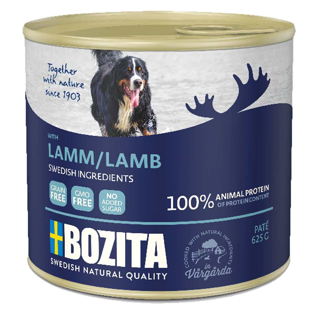 10 + 2 gratis! 12 x 625 g Bozita Paté Dose  - mit Lamm von Bozita