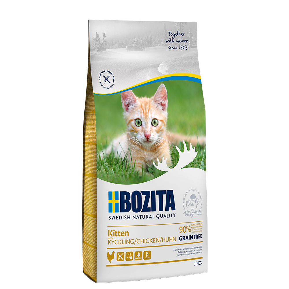 2 kg gratis! 10 kg Bozita Katzenfutter - Grainfree Kitten von Bozita