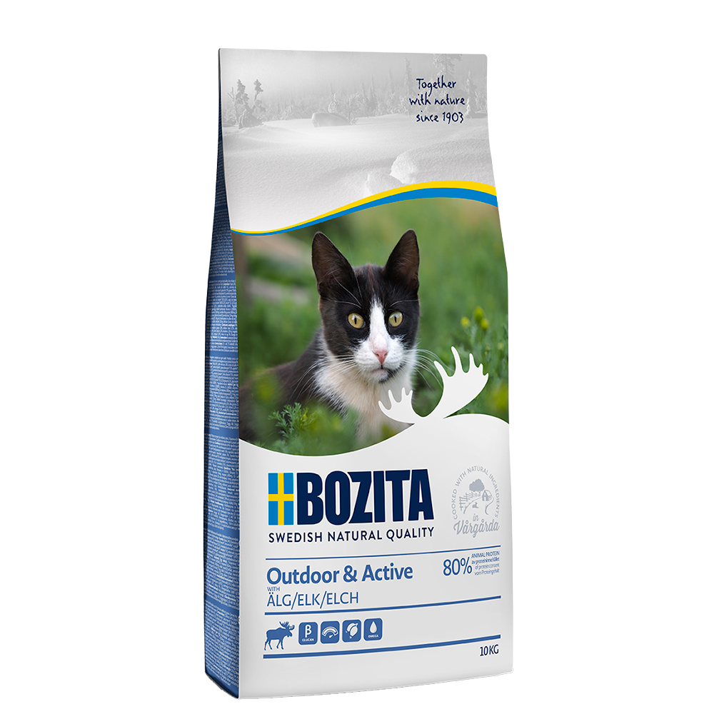 2 kg gratis! 10 kg Bozita Katzenfutter - Outdoor & Active von Bozita