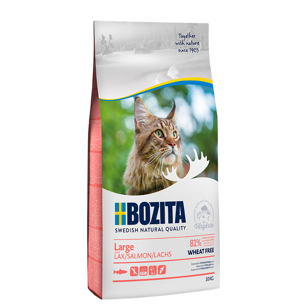 2 kg gratis! 10 kg Bozita Katzenfutter - Weizenfrei Large von Bozita