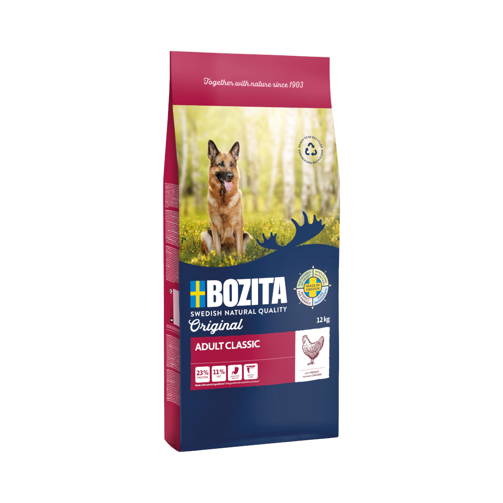 2 kg gratis! 12 kg Bozita Original - Adult Classic von Bozita