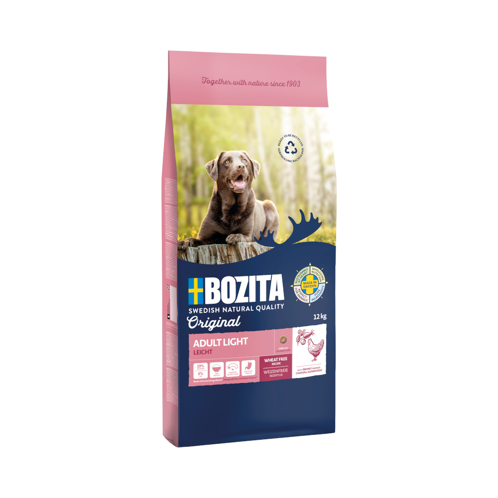 2 kg gratis! 12 kg Bozita Original - Adult Light von Bozita