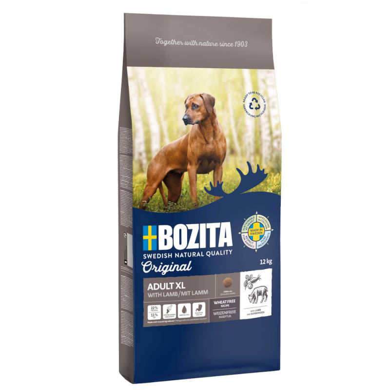 2 kg gratis! 12 kg Bozita Original - Adult XL mit Lamm - Weizenfrei von Bozita