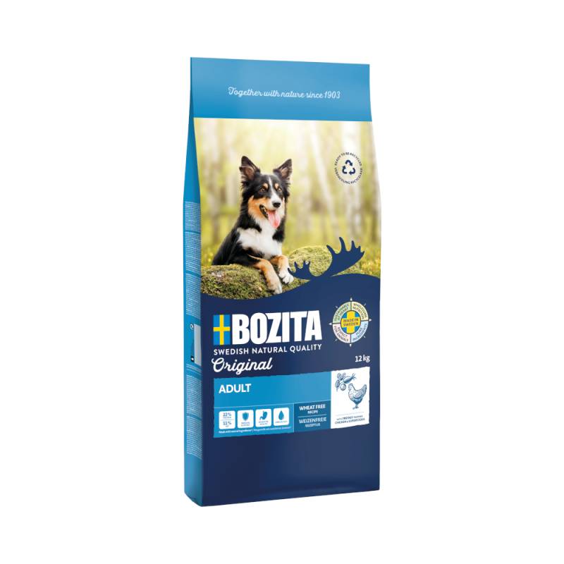 2 kg gratis! 12 kg Bozita Original - Adult mit Huhn - Weizenfrei von Bozita