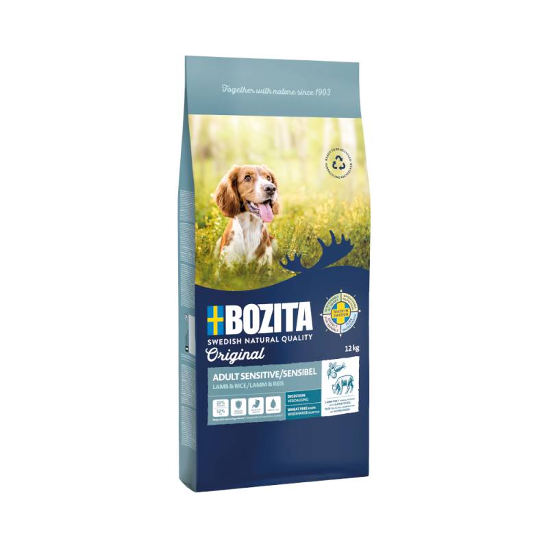 2 kg gratis! 12 kg Bozita Original - Sensitive Digestion Lamm & Reis - Weizenfrei von Bozita