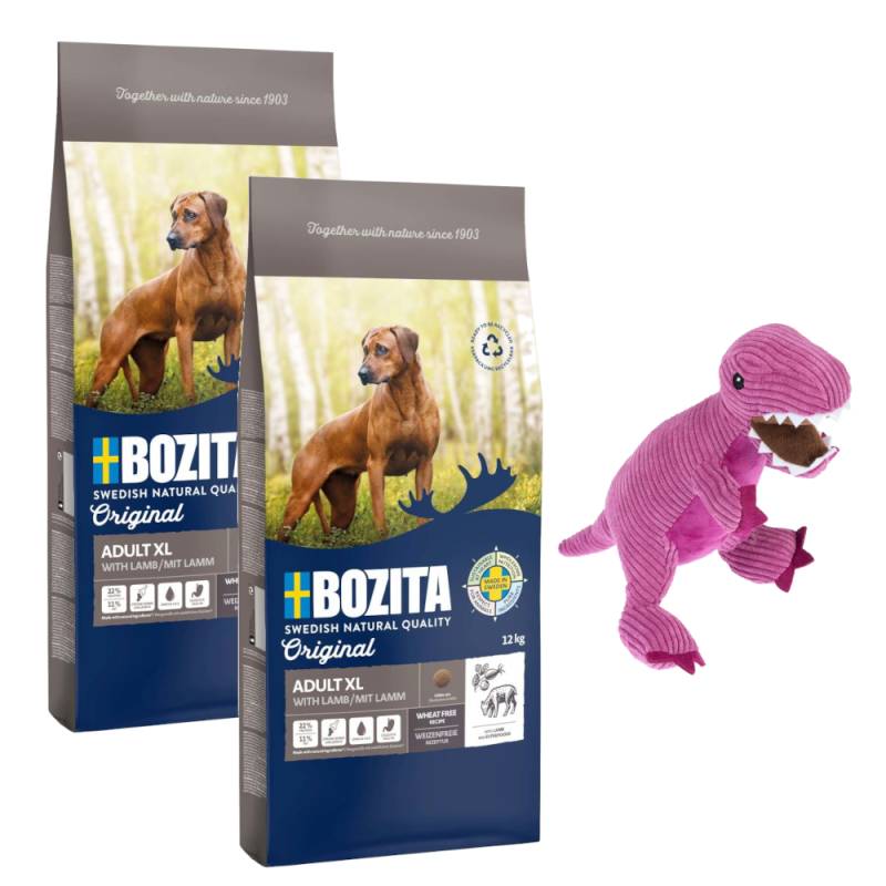 2 x 12 kg Bozita Original + TIAKI Hundespielzeug gratis! - Adult XL mit Lamm - Weizenfrei von Bozita