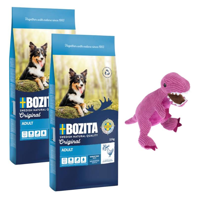 2 x 12 kg Bozita Original + TIAKI Hundespielzeug gratis! - Adult mit Huhn - Weizenfrei von Bozita