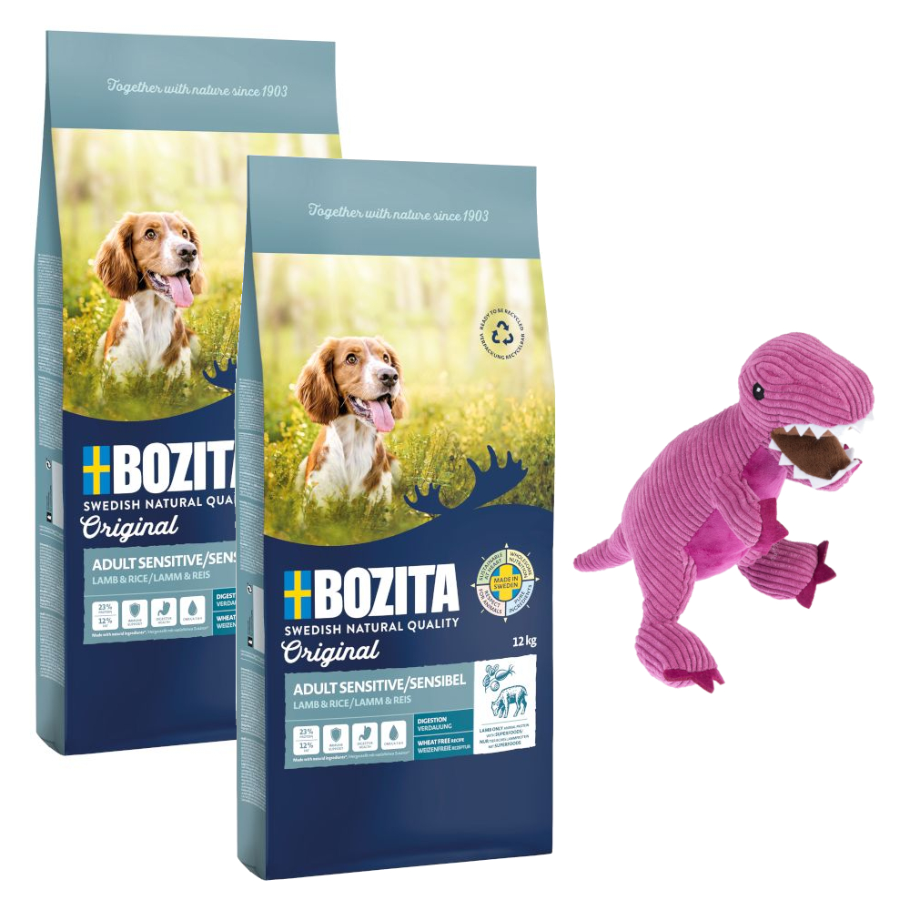 2 x 12 kg Bozita Original + TIAKI Hundespielzeug gratis! - Sensitive Digestion Lamm & Reis - Weizenfrei von Bozita