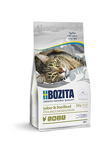 BOZITA Indoor & Sterilised Hühnchen - Trockenfutter für erwachsene hauptsächlich drinnen lebende Katzen, 0.4 kg, XXL von Bozita