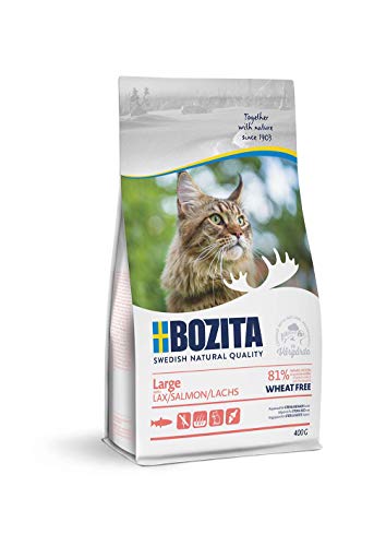 BOZITA Large Weizenfrei Lachs - Trockenfutter für erwachsene Katzen großer Rassen, 0.4 kg von Bozita