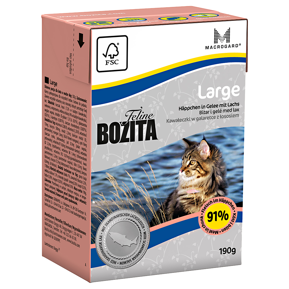 Bozita Feline in Tetra Recart Verpackung 6 x 190 g - Large von Bozita