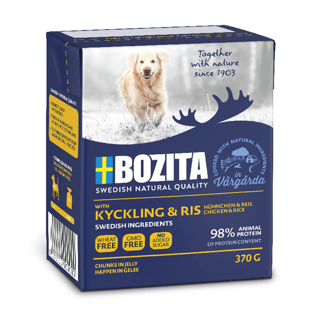 Bozita Häppchen in Gelee 6 x 370 g - Hühnchen & Reis von Bozita