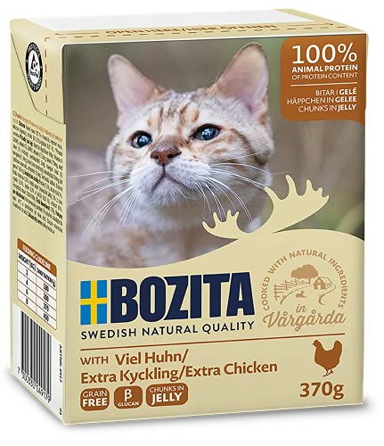 Bozita Häppchen in Gelee Nassfutter mit viel Huhn im Tetra Recart 16x370g von Bozita