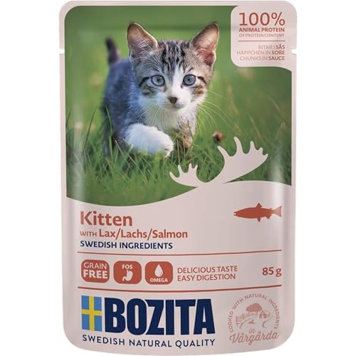 Bozita Häppchen in Soße Lachs für Kitten | 12x 85g von Bozita