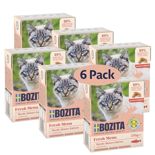 Bozita Häppchen in Soße mit Lachs Multibox 6x370g im Tetra von Bozita