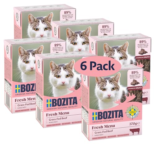 Bozita Häppchen in Soße mit Rind Multibox 6x370g im Tetra von Bozita