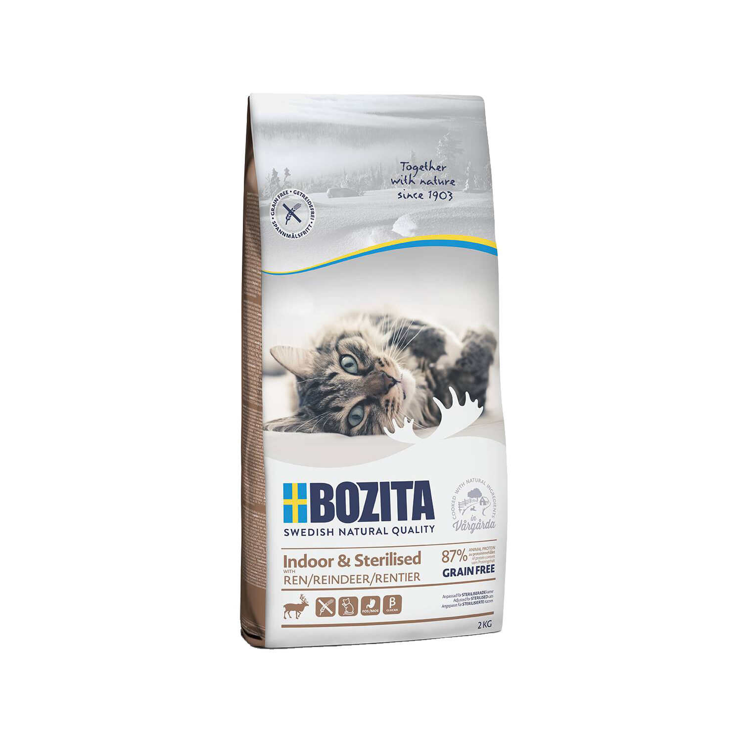 Bozita Indoor & Sterilised Grain Free - 2 kg - Rentier von Bozita