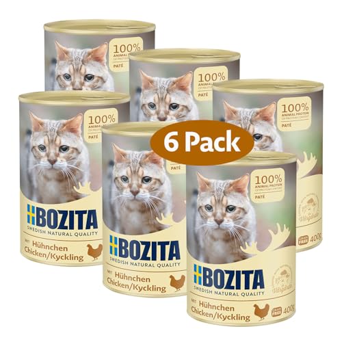 Bozita Paté Nassfutter für Katzen mit Hühnchen 6x400 g Dose - feine Pastete von Bozita