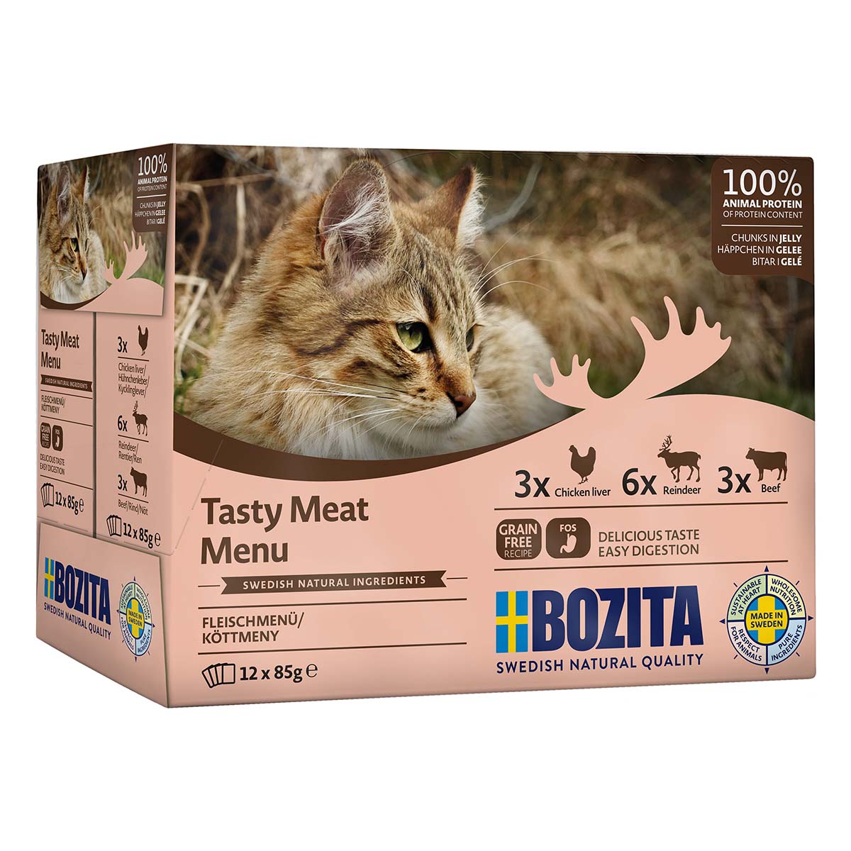 Bozita Pouch HiG Multibox Fleisch 12x85g von Bozita