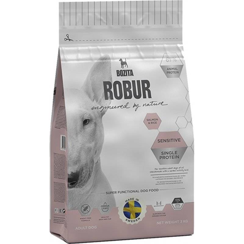 Bozita Robur Sensitive Single Protein Salmon & Rice - 3 kg (6,98 € pro 1 kg) von Bozita