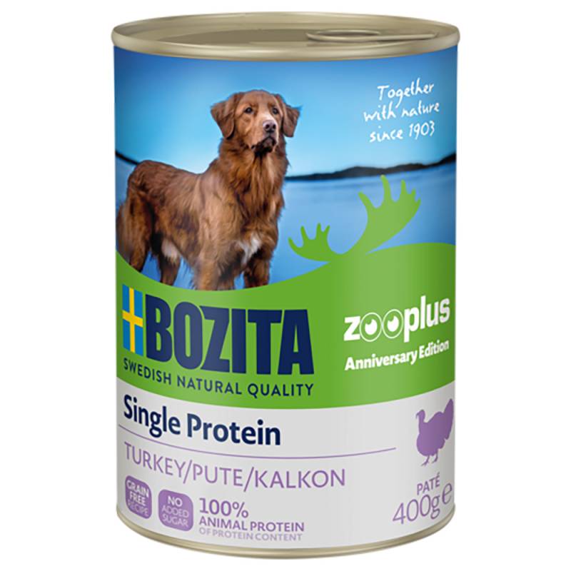 Bozita Single Protein Paté zooplus Anniversary Edition 6 x 400 g - mit Pute von Bozita