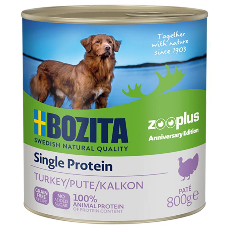 Bozita Single Protein Paté zooplus Anniversary Edition 6 x 800 g - mit Pute von Bozita