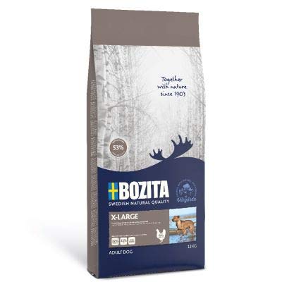Bozita XL Trockenfutter für große Hunderassen. Dieses nachhaltig produzierte Trockenfutter aus Schweden wird mit frischem Huhn und antioxidativen Hagebuttenmehl hergestellt. Sparpack: 2 x 12 kg. von Bozita