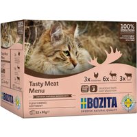 Probierpaket Bozita Häppchen in Gelee 12 x 85 g - Fleisch-Mix (3 Sorten gemischt) von Bozita