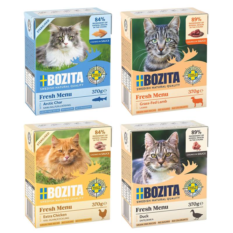 Probierpaket Bozita Häppchen in Soße 24 x 370 g - Probierpaket Tetra (24x370g) von Bozita