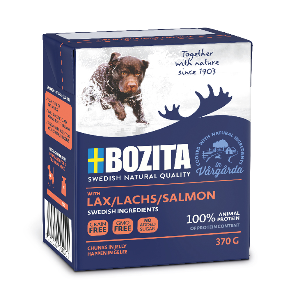 Sparpaket Bozita Häppchen in Gelee 12 x 370 g Lachs von Bozita