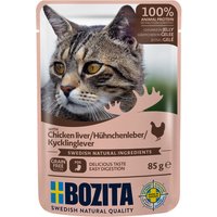 Sparpaket Bozita Häppchen in Gelee Pouch 24 x 85 g - Hühnchenleber von Bozita