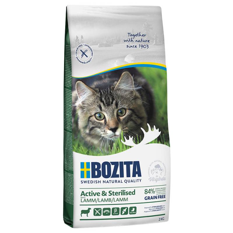 Sparpaket Bozita Kleingebinde 2 x 2 kg - Grainfree Active & Sterilised Lamm von Bozita