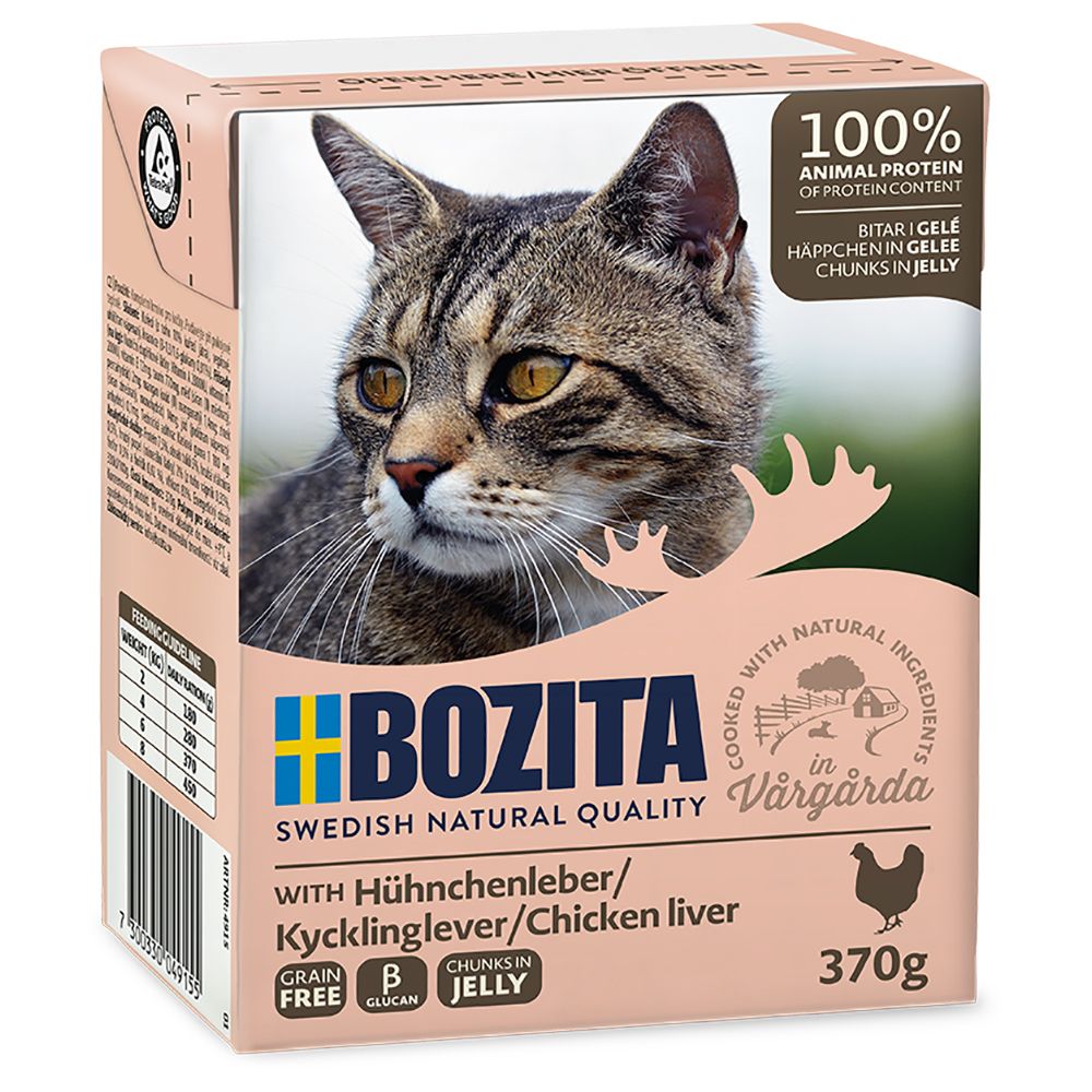 Sparpaket Bozita Tetra Häppchen 24 x 370 g - Gelee: Hühnchenleber von Bozita