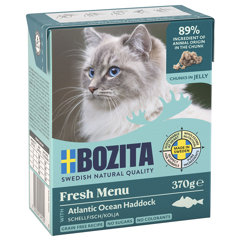 Sparpaket Bozita Tetra Häppchen 24 x 370 g - Gelee: Schellfisch von Bozita