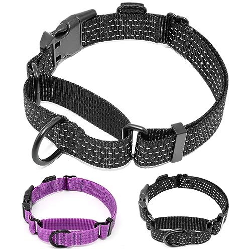 Bpawser Martingale Halsband zum Trainieren von Hunden, verstellbare, reflektierende Halsbänder mit Schnalle, kein Ziehen, verhindert Herausrutschen für mittelgroße und große Hunde, hilft bei starken von Bpawser