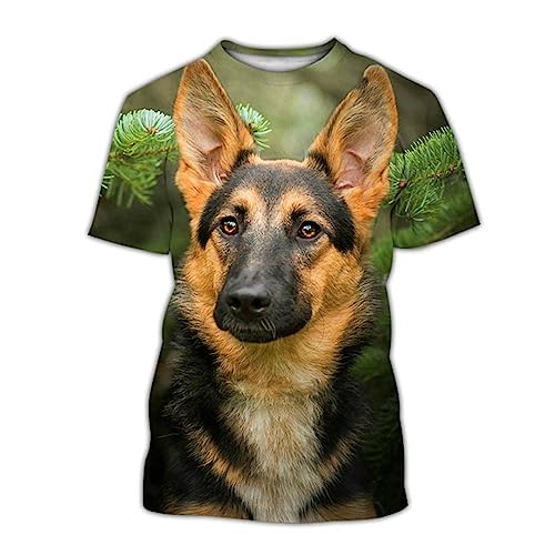 Haustier-Hunde-3D-Druck-Tier-T-Shirts Niedliches Lässiges Modisches Kurzarm-Shirt von Bqxxdeo