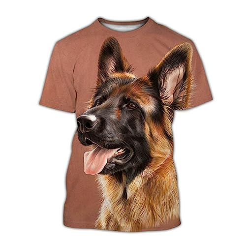 Haustier-Hunde-3D-Druck-Tier-T-Shirts Niedliches Lässiges Modisches Kurzarm-Shirt von Bqxxdeo