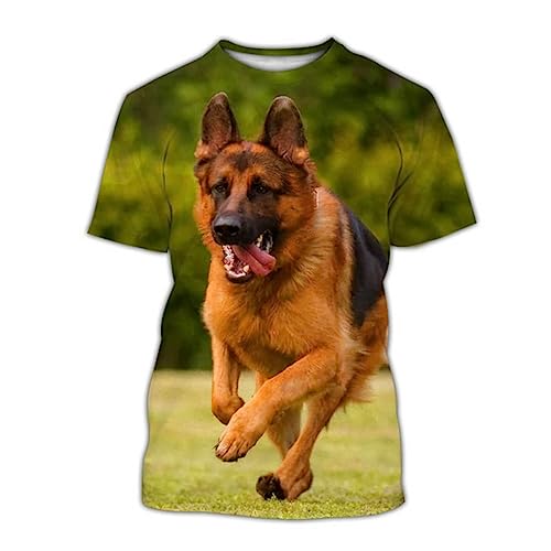 Haustier-Hunde-3D-Druck-Tier-T-Shirts Niedliches Lässiges Modisches Kurzarm-Shirt von Bqxxdeo