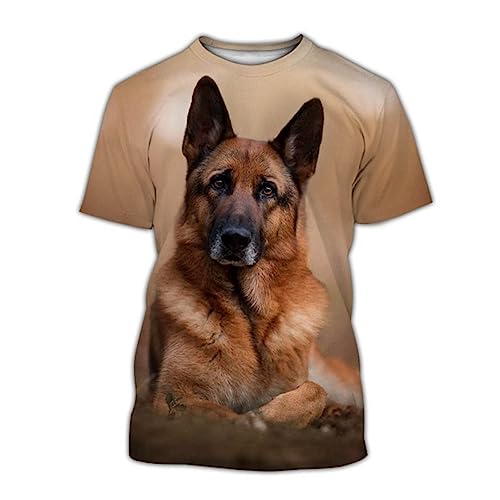 Haustier-Hunde-3D-Druck-Tier-T-Shirts Niedliches Lässiges Modisches Kurzarm-Shirt von Bqxxdeo