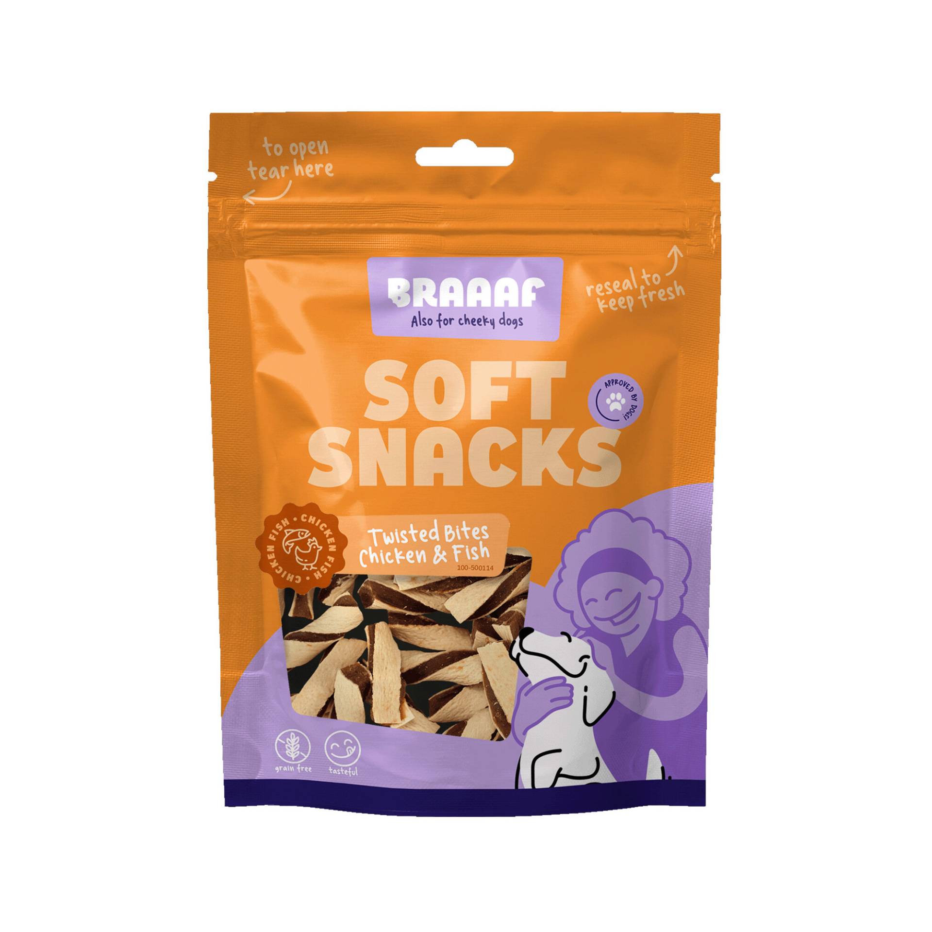 Braaaf Gedrehte Bites mit Huhn und Fisch - 85 g Braaaf Gedrehte Bites mit Huhn und Fisch - 85 g von Braaaf