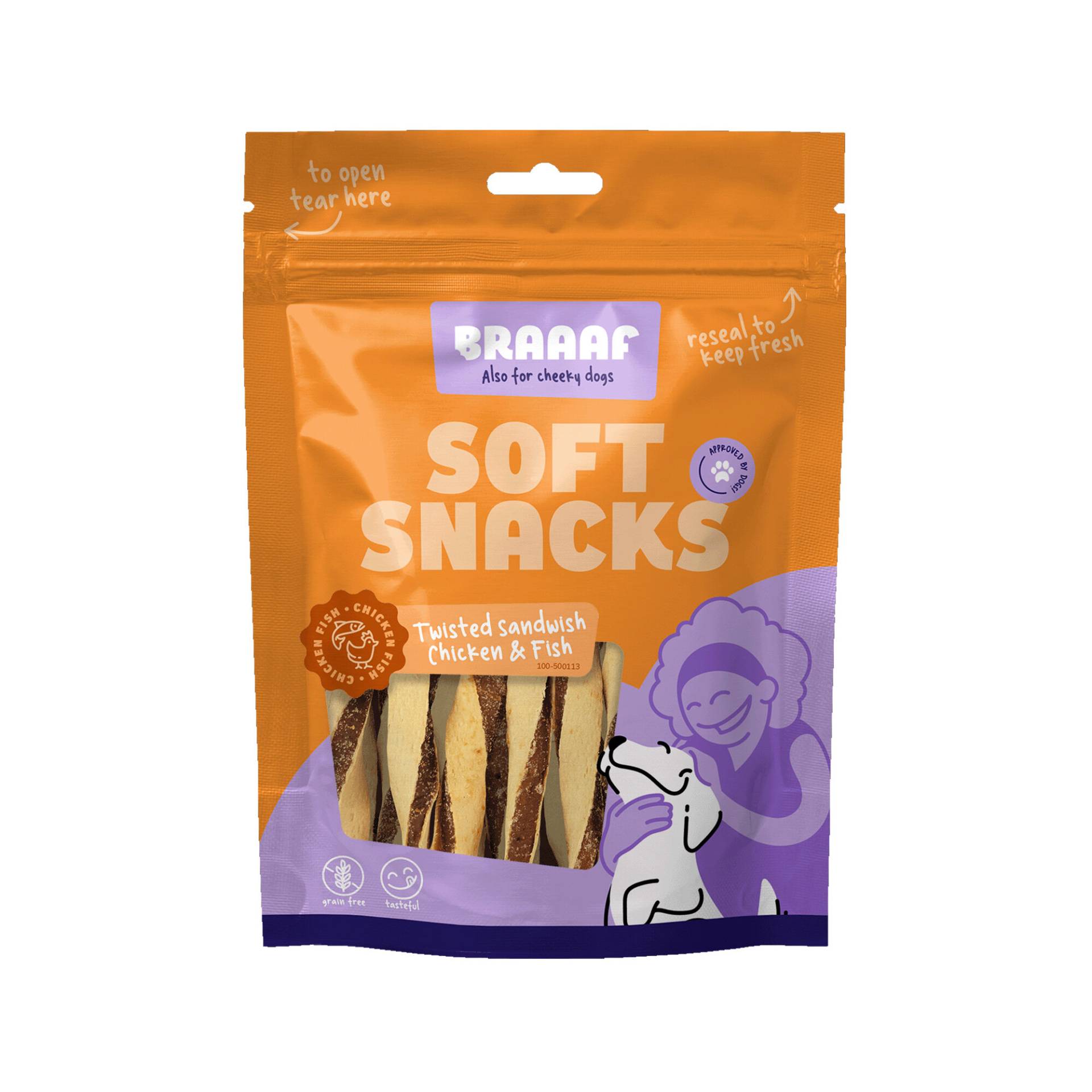 Braaaf Sandwich mit Huhn und Fisch - 85 g Braaaf Sandwich mit Huhn und Fisch - 85 g von Braaaf