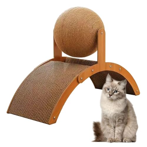 BradOc Kratzbrett Katze,Natürlicher Sisalteppich Boden Katzen Spielzeug 35x26cm Kratzbretter rutschfest Design Kratzbank für natürliche Kratzbedürfnisse Möbelschutz,Braun von BradOc