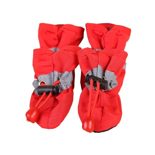 BradOc wasserdichte Hundeschuhe, 4 Stück Hunde-Regenstiefel, Hundeschuhe, Hundestiefel und Pfotenschutz mit verstellbarem Kordelzug für heißes Pflaster,4,1# von BradOc