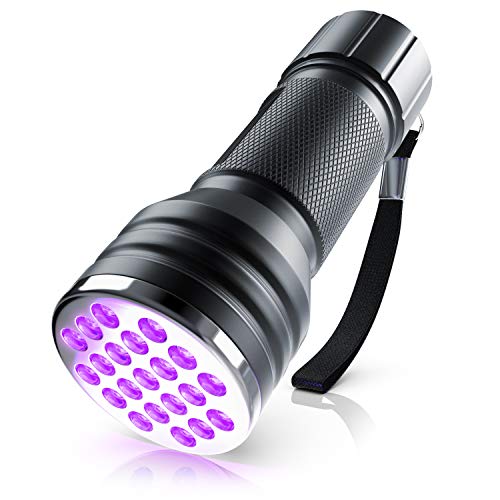 Brandson - Heimtierurindetektor - LED UV Schwarzlicht Taschenlampe - UV Schwarzlicht Taschenlampe - Ultraviolett Leuchte mit 21x LEDs - Energieeffizienzklasse A - hohe Beleuchtungsfläche leuchtintensi von Brandson