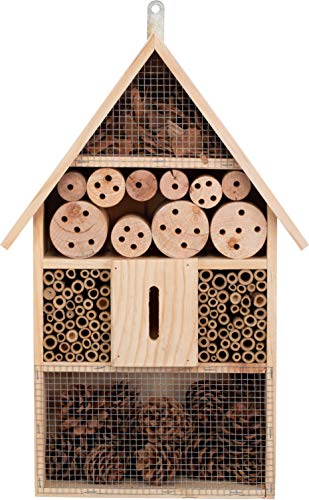 Brandsseller Insektenhotel XXL Natur Nistkasten Insektenhaus aus Holz für Fluginsekten - Bienen,Schmetterlinge, Marienkäfer und andere Tiere ca.48x31x10 cm von Brandsseller