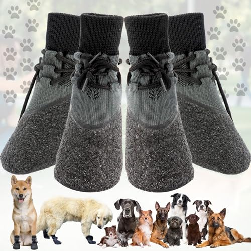 Brateuanoii Hundeschuhe Pfotenschutz, Pfotenschutz Hund, Anti-Rutsch Socken Für Hunde, Wasserdicht Hundeschuhe Für Kleine, Mittlere Und Große Hunde, Sport Im Freien von Brateuanoii